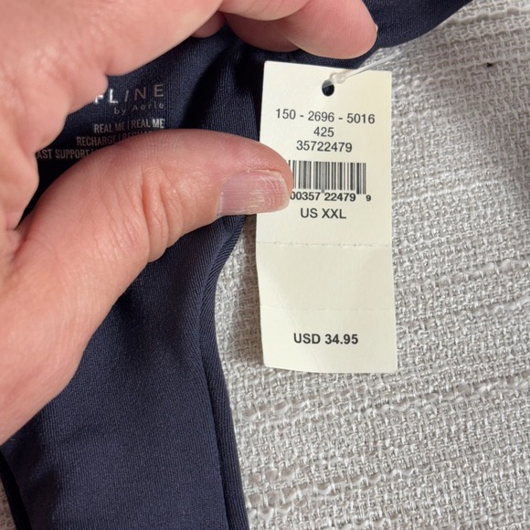 OFFLINE by Aerie Real Me Recharge Minimal Support Navy Blue‎ Sports Bra XXL - Picture 6 of 7